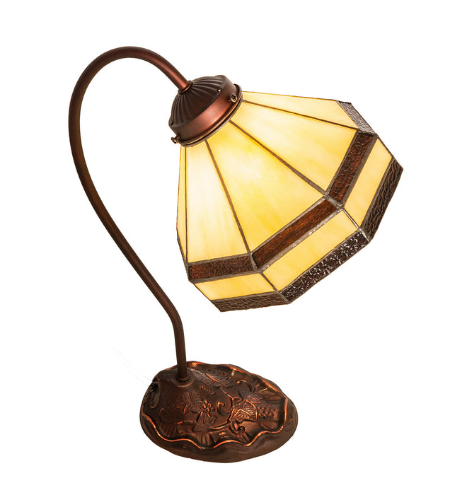 Meyda Tiffany 247793 One Light Desk Lamp, Mahogany Bronze