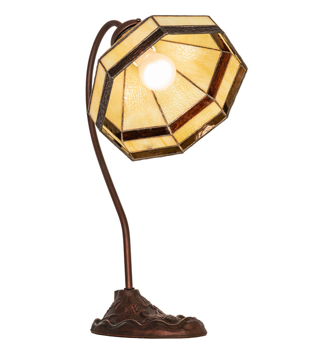 Meyda Tiffany 247793 One Light Desk Lamp, Mahogany Bronze