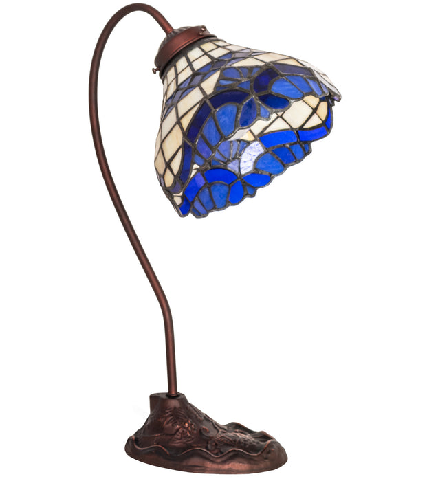 Meyda Tiffany 247795 One Light Desk Lamp, Mahogany Bronze