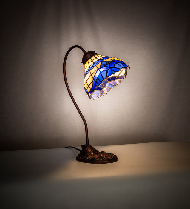 Meyda Tiffany 247795 One Light Desk Lamp, Mahogany Bronze