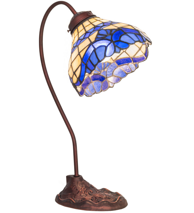 Meyda Tiffany 247795 One Light Desk Lamp, Mahogany Bronze