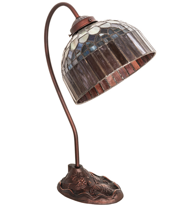Meyda Tiffany 247797 One Light Desk Lamp, Mahogany Bronze