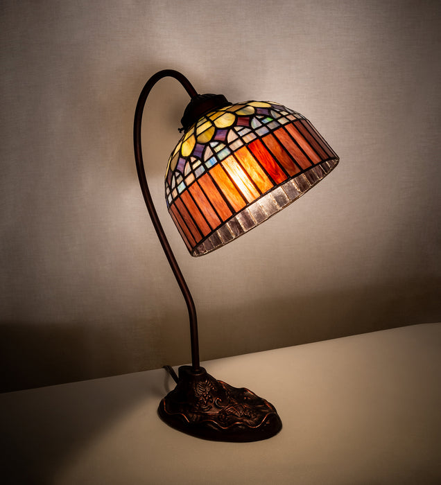 Meyda Tiffany 247797 One Light Desk Lamp, Mahogany Bronze