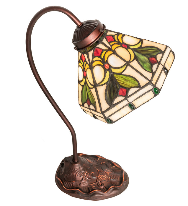 Meyda Tiffany 247822 One Light Desk Lamp, Mahogany Bronze
