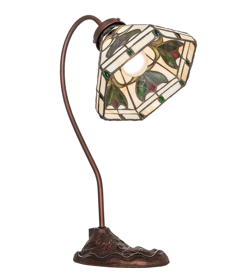 Meyda Tiffany 247822 One Light Desk Lamp, Mahogany Bronze