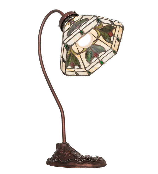 Meyda Tiffany 247822 One Light Desk Lamp, Mahogany Bronze