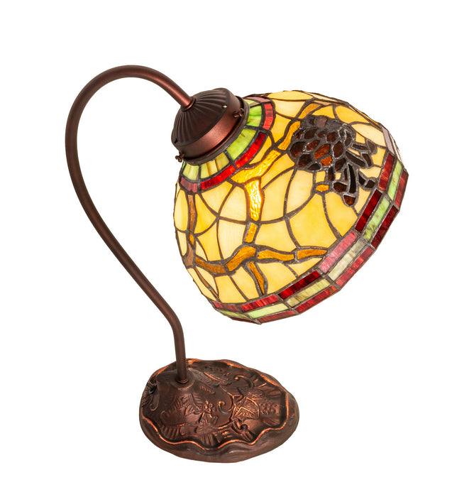 Meyda Tiffany 247825 One Light Desk Lamp, Mahogany Bronze