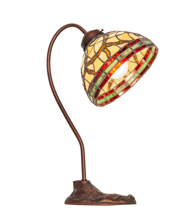 Meyda Tiffany 247825 One Light Desk Lamp, Mahogany Bronze