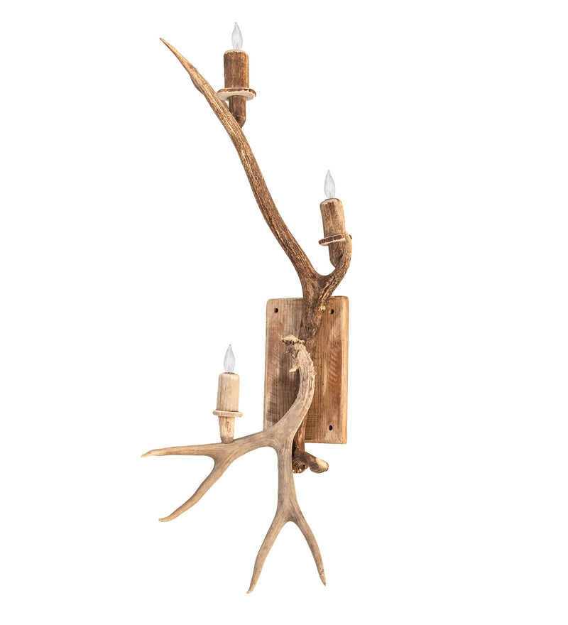 Meyda Tiffany 247843 Three Light Wall Sconce, Naturally Shed/Sun Bleached