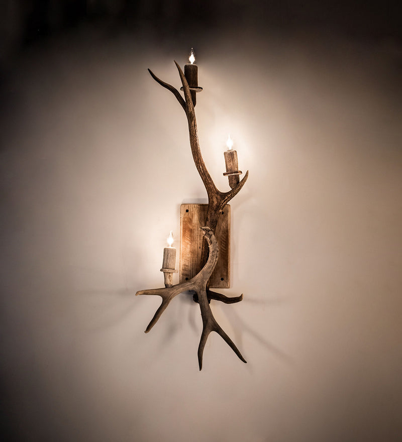 Meyda Tiffany 247843 Three Light Wall Sconce, Naturally Shed/Sun Bleached