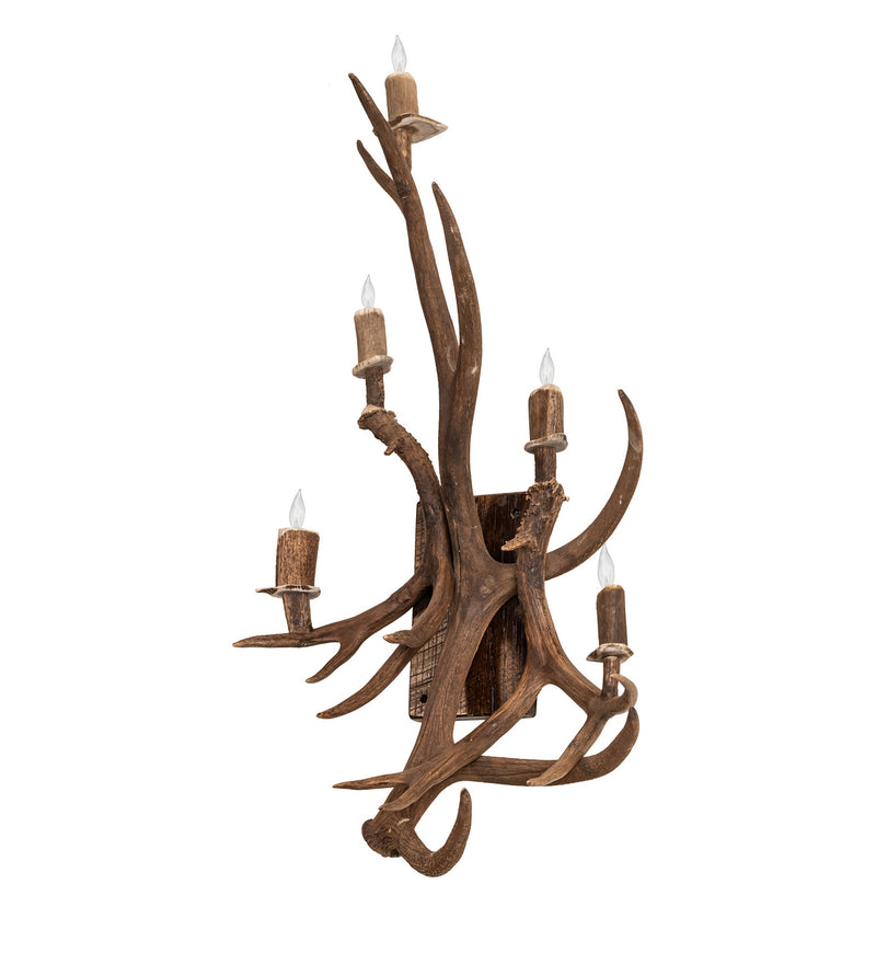 Meyda Tiffany 247860 Five Light Wall Sconce, Naturally Shed/Stained