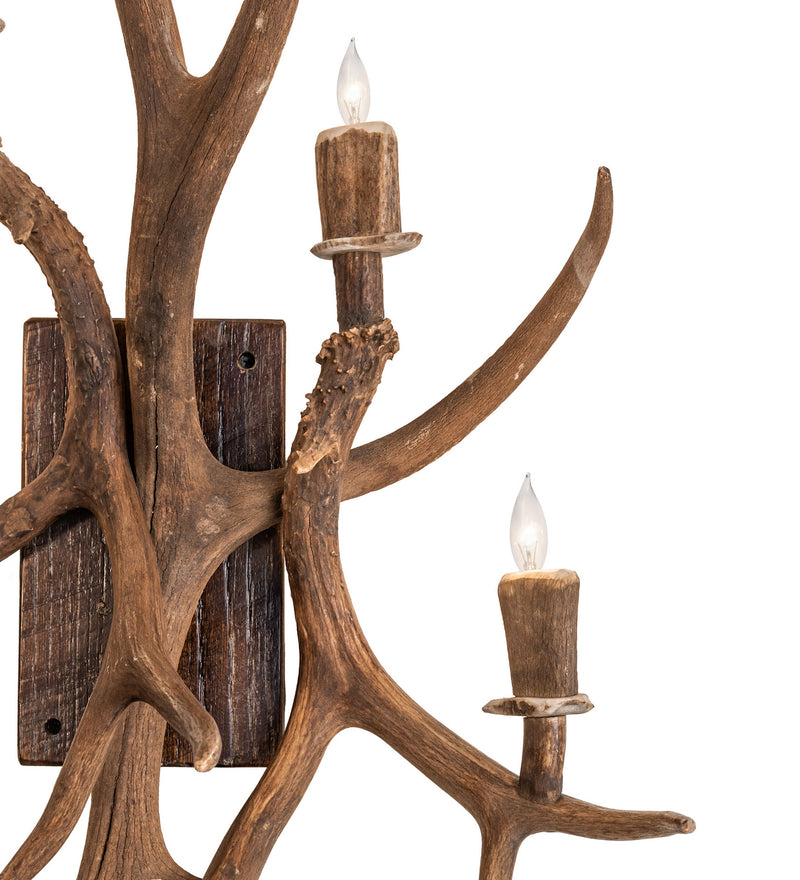 Meyda Tiffany 247860 Five Light Wall Sconce, Naturally Shed/Stained