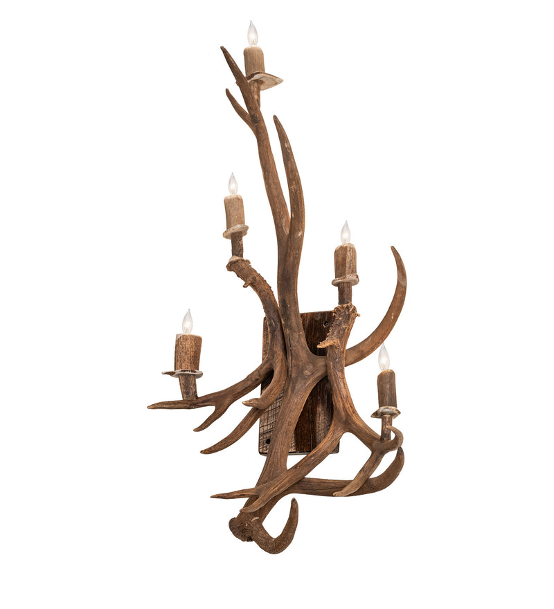 Meyda Tiffany 247860 Five Light Wall Sconce, Naturally Shed/Stained