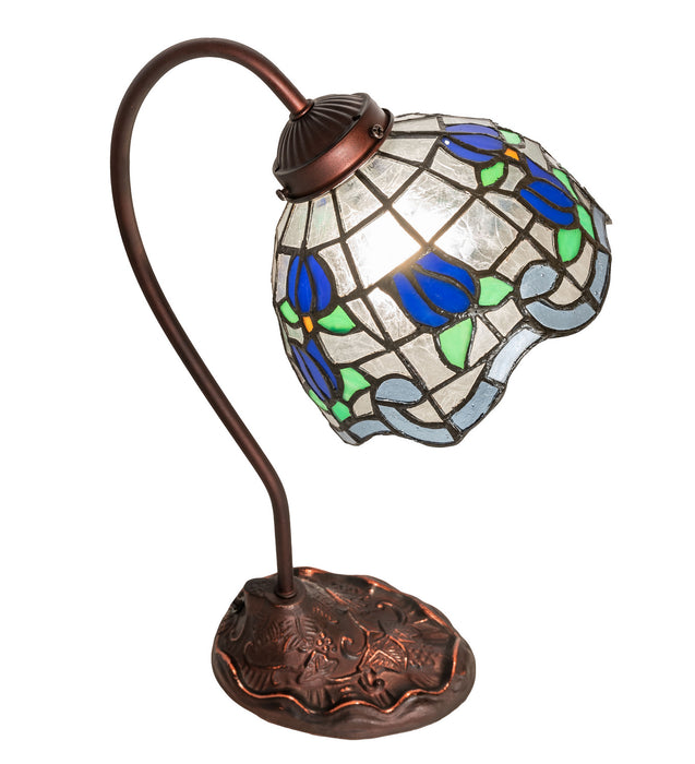 Meyda Tiffany 247918 One Light Desk Lamp, Mahogany Bronze