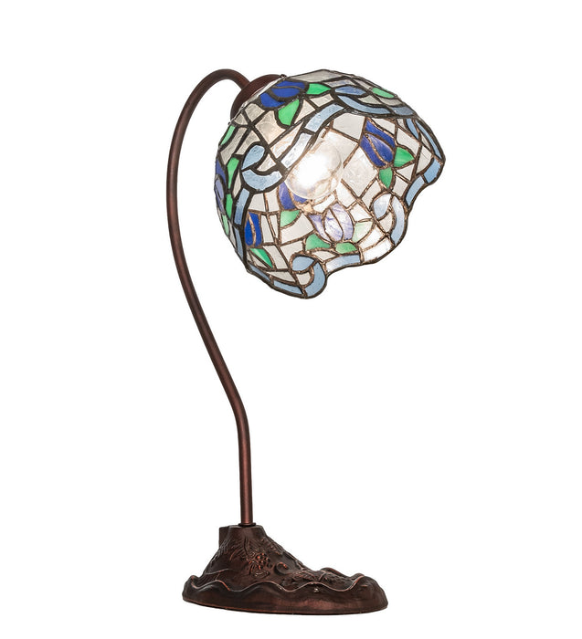 Meyda Tiffany 247918 One Light Desk Lamp, Mahogany Bronze