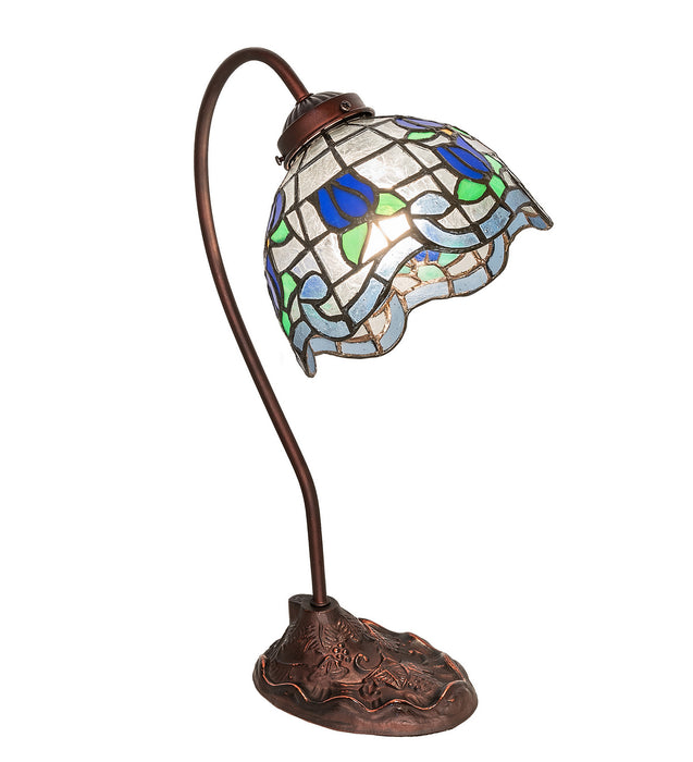 Meyda Tiffany 247918 One Light Desk Lamp, Mahogany Bronze