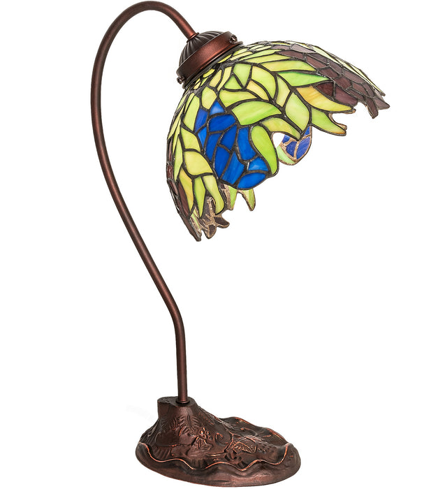 Meyda Tiffany 247919 One Light Desk Lamp, Mahogany Bronze
