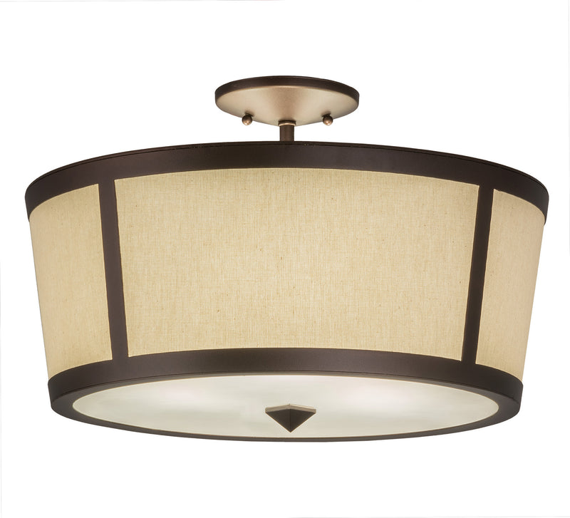 Meyda Tiffany 248167 Three Light Semi-Flushmount, Mahogany Bronze