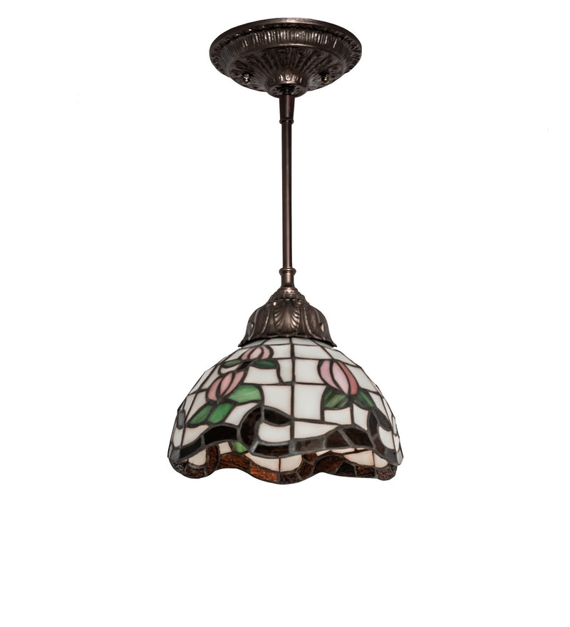 Meyda Tiffany 248596 One Light Mini Pendant, Mahogany Bronze