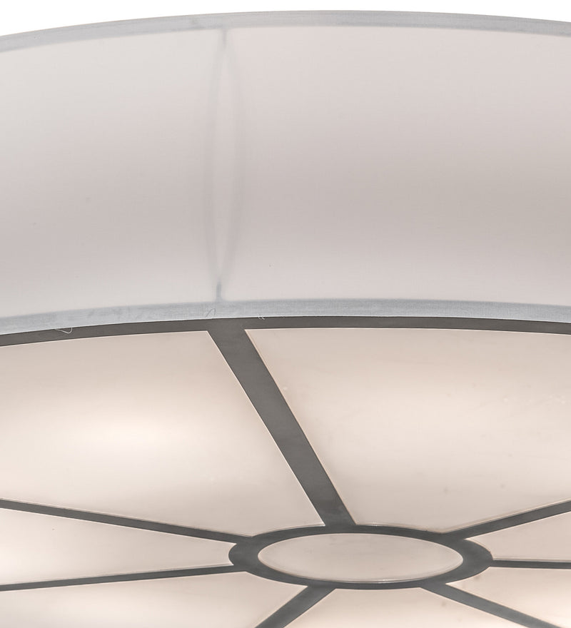 Meyda Tiffany 248625 Ten Light Flushmount, Nickel Powder Coat