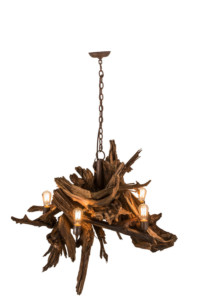 Meyda Tiffany 248859 Six Light Chandelier, Natural Wood/Rusty Nail