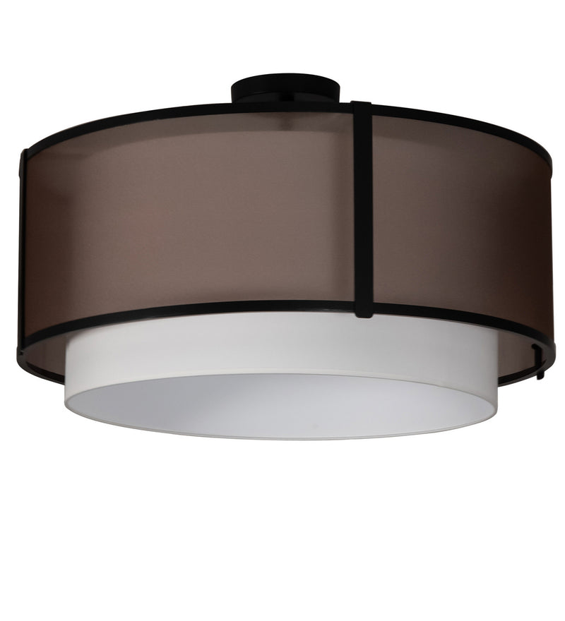 Meyda Tiffany 249042 Three Light Semi-Flushmount, Flat Black