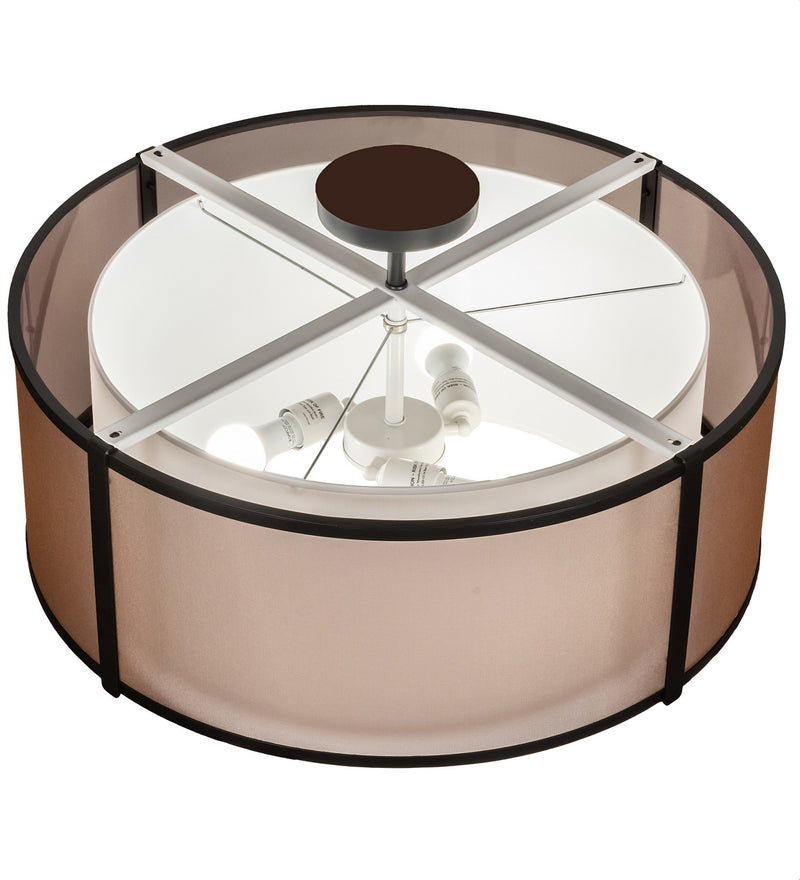Meyda Tiffany 249042 Three Light Semi-Flushmount, Flat Black