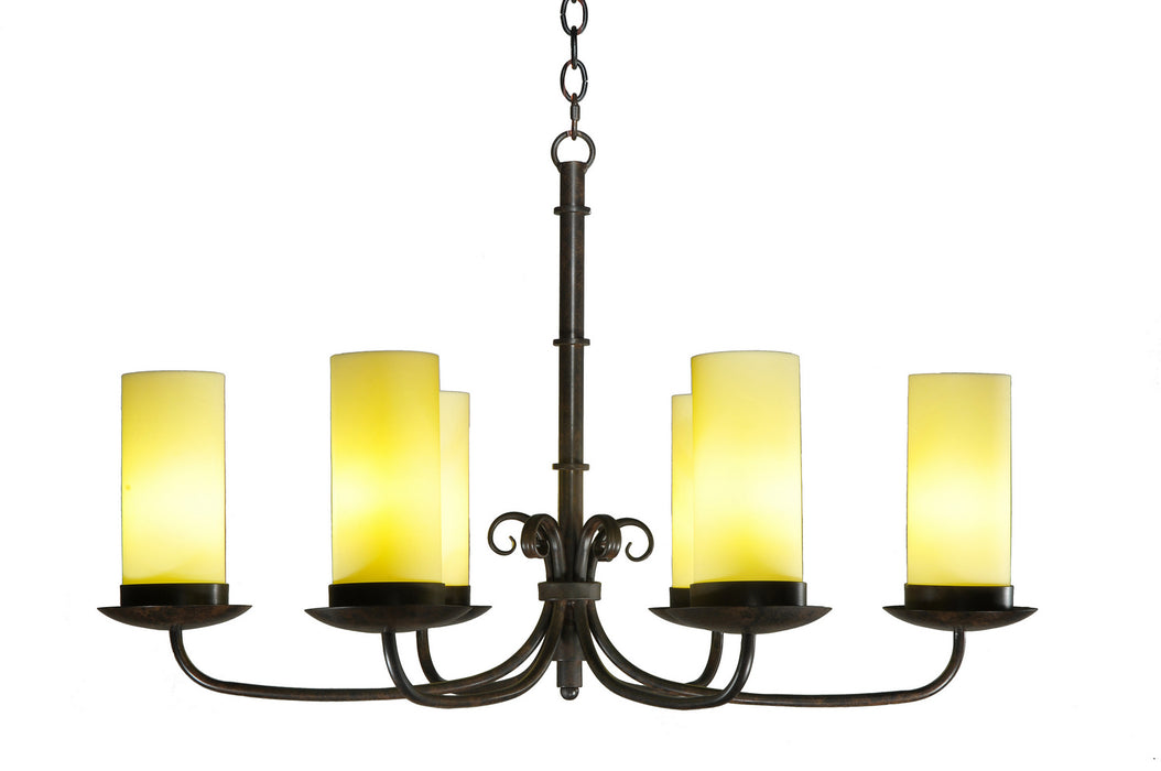 Meyda Tiffany 249760 Six Light Chandelier, Coffee Bean