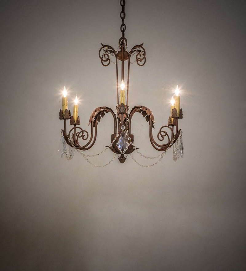 Meyda Tiffany 249787 Six Light Chandelier, Cortez Gold