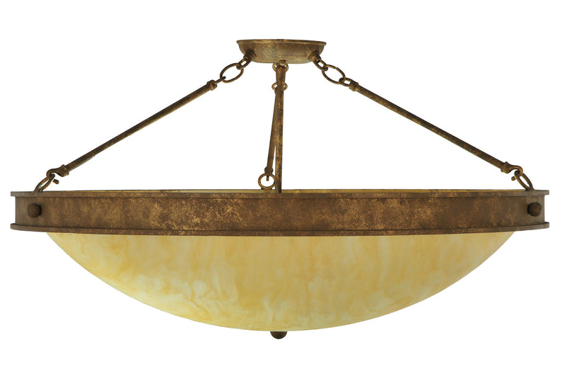 Meyda Tiffany 249841 Two Light Semi-Flushmount, Pompeii Gold