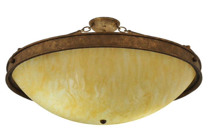 Meyda Tiffany 249841 Two Light Semi-Flushmount, Pompeii Gold