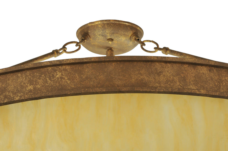 Meyda Tiffany 249841 Two Light Semi-Flushmount, Pompeii Gold