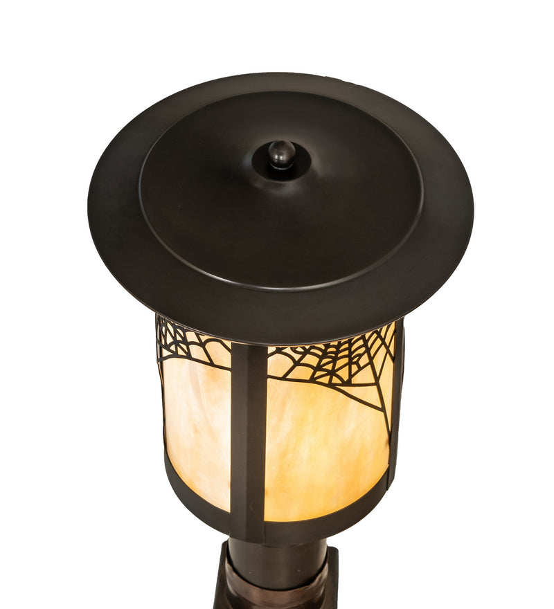 Meyda Tiffany 33935 One Light Post Mount, Craftsman Brown On Brass
