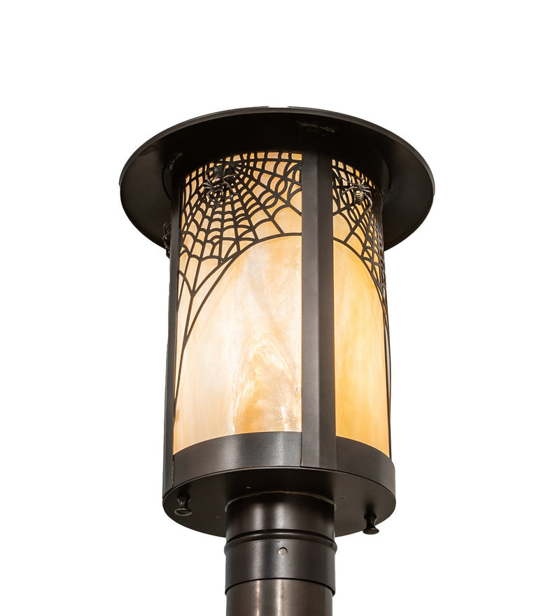 Meyda Tiffany 33935 One Light Post Mount, Craftsman Brown On Brass
