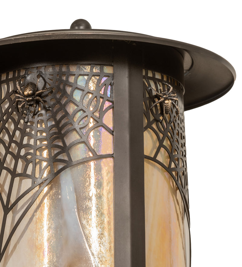 Meyda Tiffany 33935 One Light Post Mount, Craftsman Brown On Brass