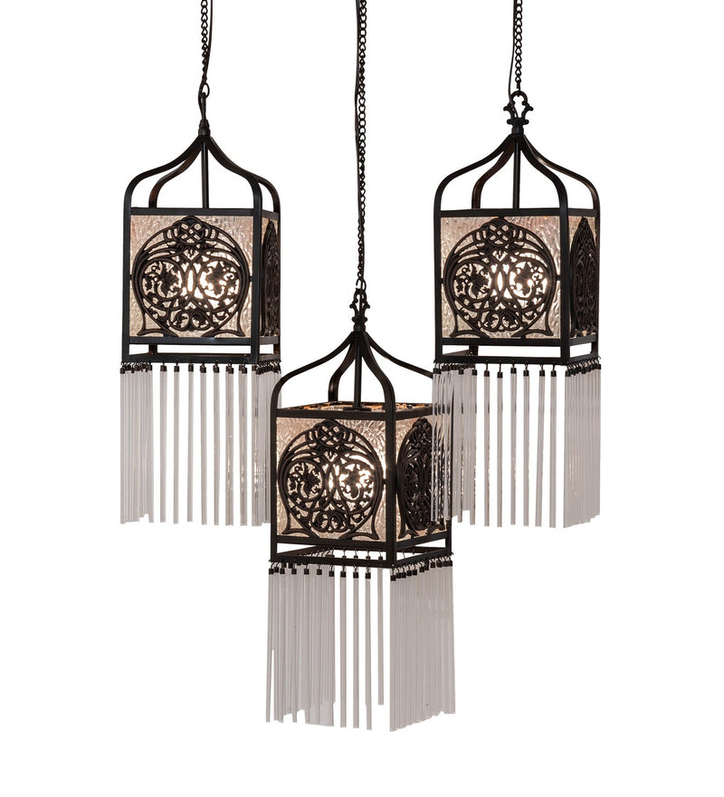 Meyda Tiffany 50536 Three Light Pendant, Mahogany Bronze