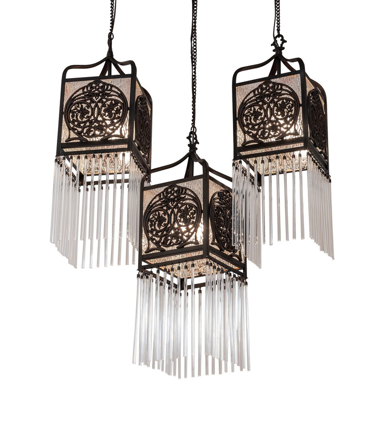 Meyda Tiffany 50536 Three Light Pendant, Mahogany Bronze