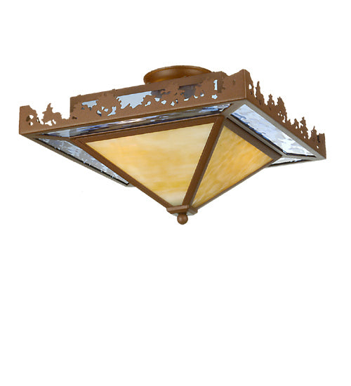 Meyda Tiffany 51504 Two Light Flush Mount, Rust