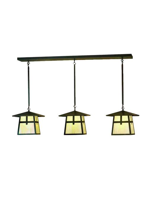 Meyda Tiffany 51783 Three Light Island Pendant, Craftsman Brown