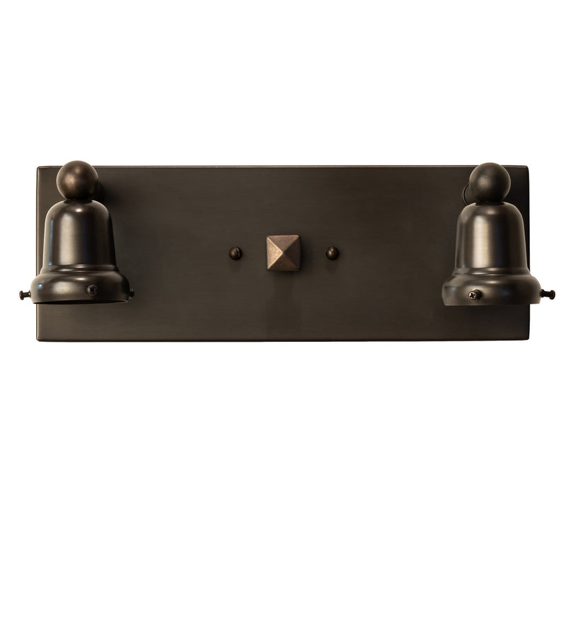 Meyda Tiffany 51794 Two Light Wall Sconce Hardware, Craftsman Brown