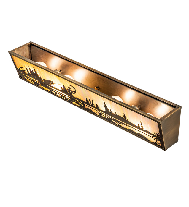 Meyda Tiffany 55895 Four Light Vanity, Antique Brass