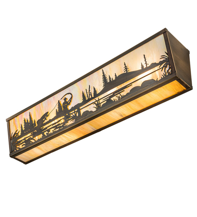 Meyda Tiffany 55895 Four Light Vanity, Antique Brass