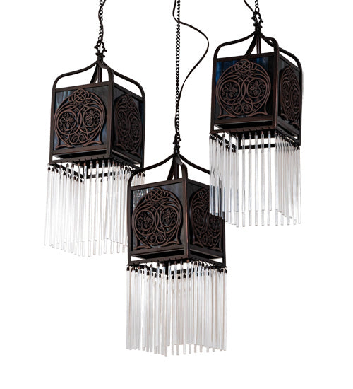 Meyda Tiffany 56752 Three Light Pendant, Mahogany Bronze