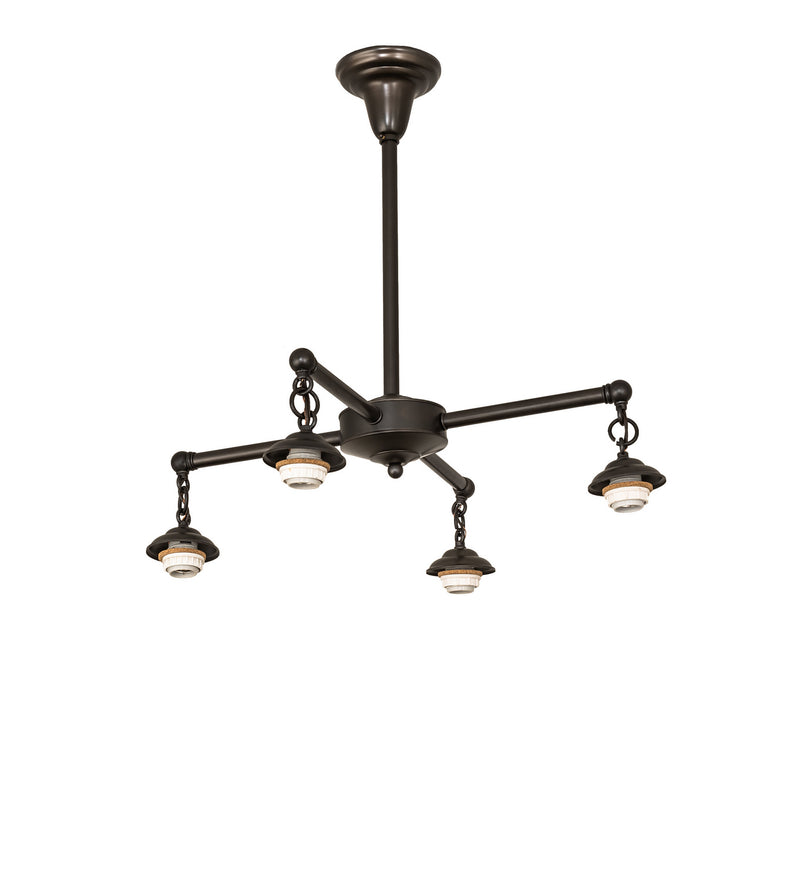 Meyda Tiffany 62742 Four Light Chandelier Hardware, Craftsman Brown