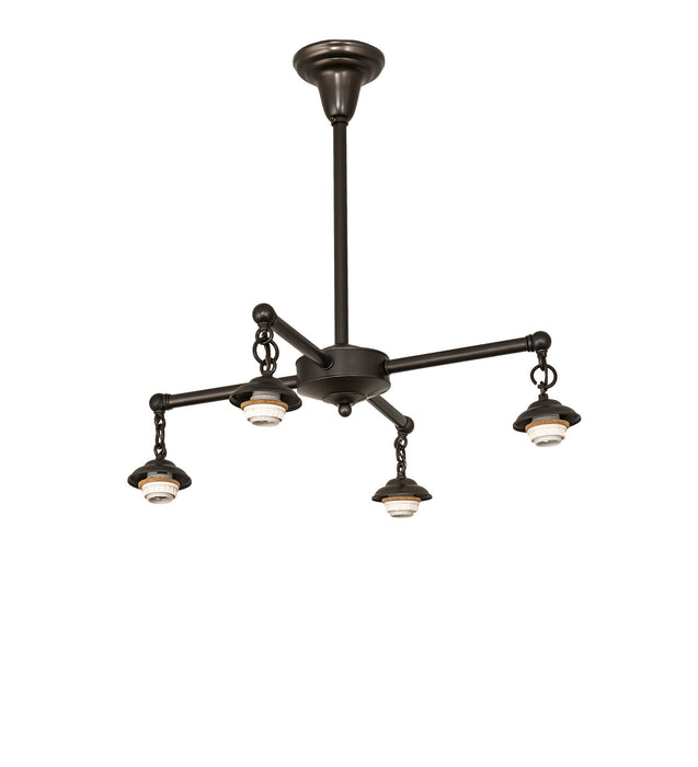 Meyda Tiffany 62742 Four Light Chandelier Hardware, Craftsman Brown