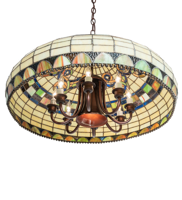 Meyda Tiffany 65670 Nine Light Pendant, Mahogany Bronze