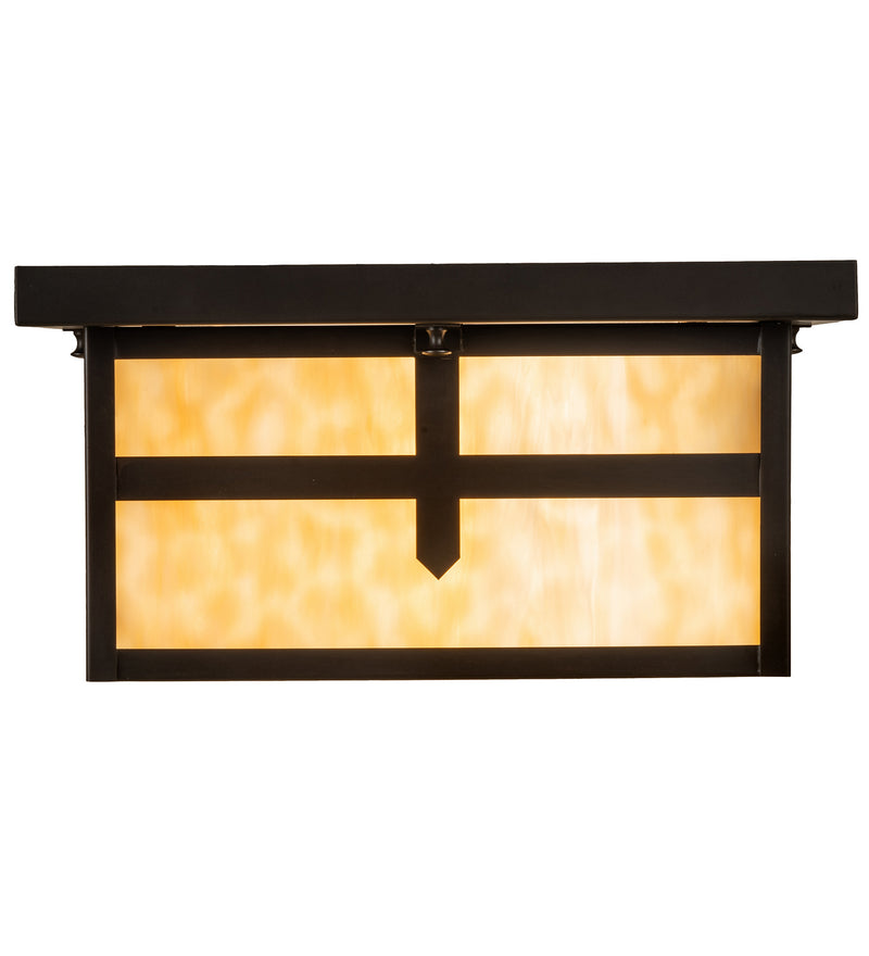 Meyda Tiffany 87525 Two Light Flushmount, Craftsman Brown