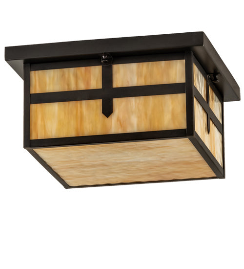 Meyda Tiffany 87525 Two Light Flushmount, Craftsman Brown
