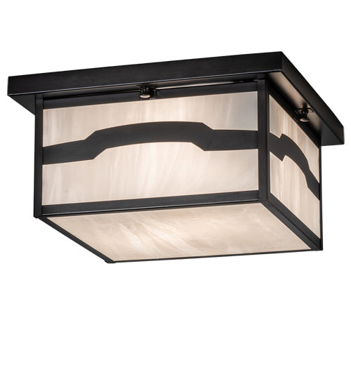 Meyda Tiffany 87537 Two Light Flushmount, Craftsman Brown