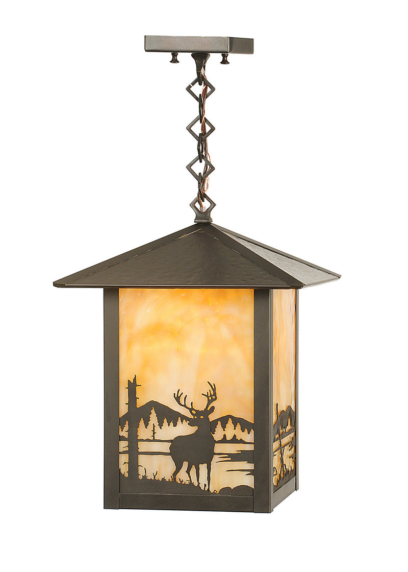 Meyda Tiffany 96355 One Light Pendant, Craftsman Brown